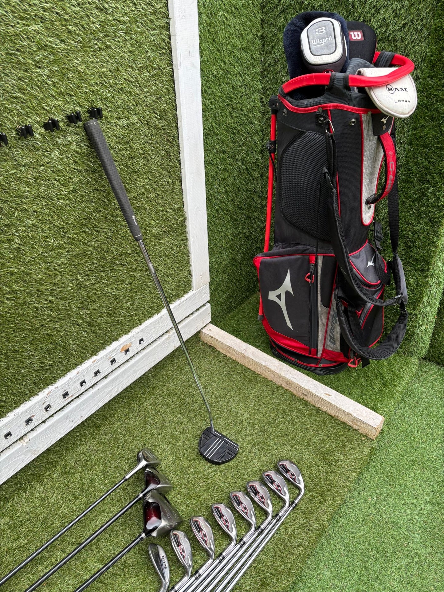 Wilson Deep Red Woods + Ram Concept Irons Set + Mizuno Stand Bag - Free P&P