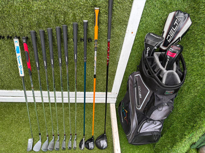 Benross Delta X Irons, Delta Driver, Adams Idea Pro Hybrid, Mizuno M-Craft IV, Vokey SM6 & Greg Norman Cart Bag