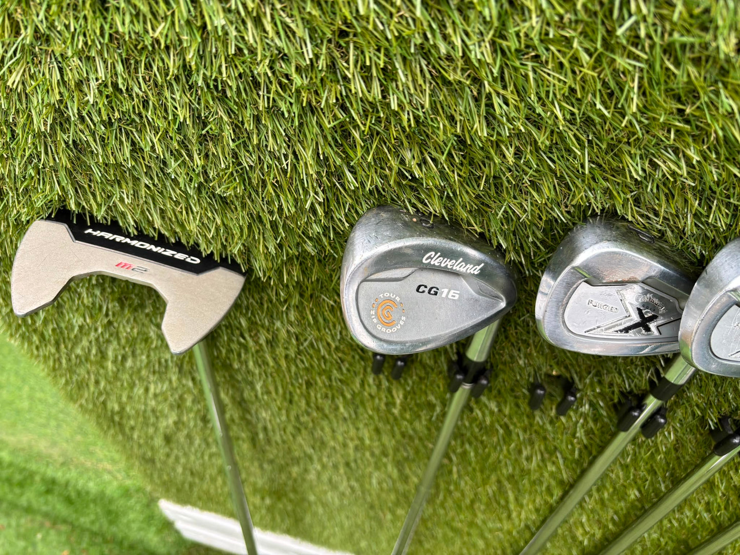 Callaway X Forged Irons, Callaway Warbird Woods, Cleveland CG16 Wedge & TaylorMade Cart Bag