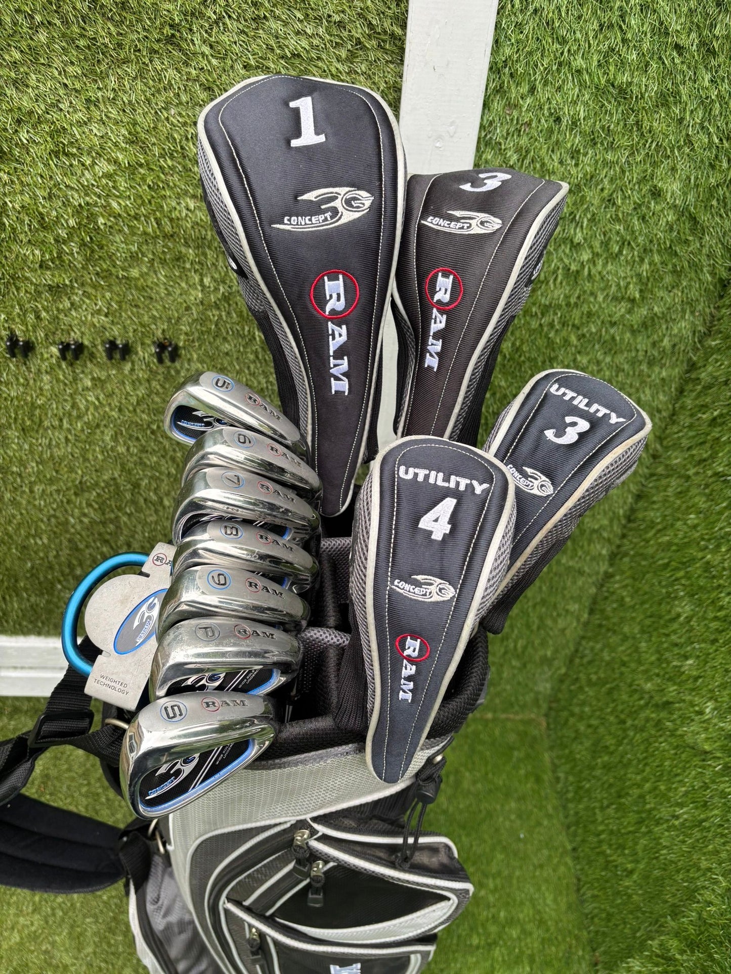RAM Concept SG Full Golf Set 5–SW + 460cc Driver, Hybrids, Putter & Cart Bag