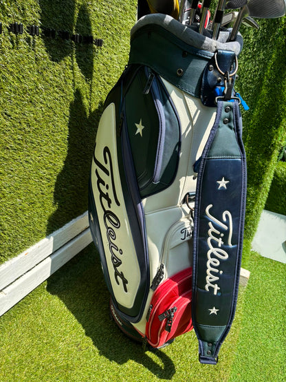 Titleist DCI 762 Irons, Cobra Driver, Odyssey White Ice Teron & Titleist Stars & Stripes Cart Bag