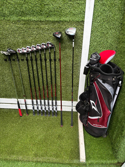 Wilson ProStaff HL Graphite Golf Set + Deep Red Woods & Wilson Deep Red Stand Bag