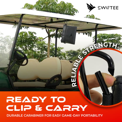 SWIFTEE Golf Valuables Pouch with Fleece Lining and Vegan Leather Material for Accessories and Tee Ball Storage