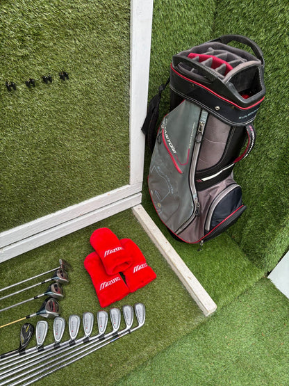 Maxfli Revolution Irons 3-PW + Mizuno Zoid Woods + Sun Mountain Cart Bag