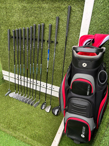 John Letters Trilogy T5 Graphite Iron Set + Woods & Motocaddy Bag