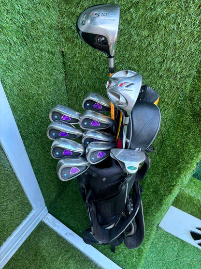John Letters Graphite Irons, TaylorMade Driver, TaylorMade r7 Wood, EZROLL Putter & Nike Stand Bag