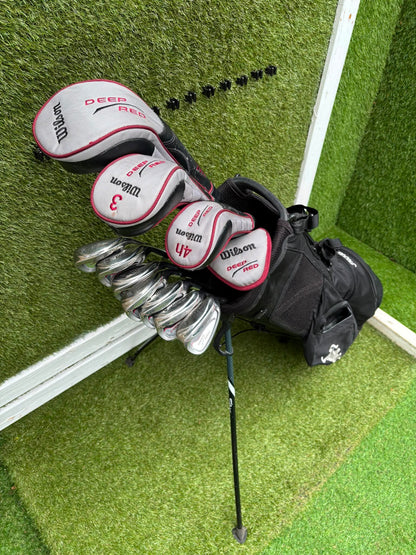 Wilson Deep Red Full Matching Golf Set (5–SW) with Titleist Stand Bag