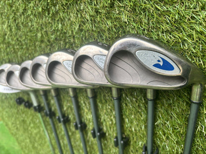 Callaway Tungsten Titanium Irons + Donnay Driver + Mizuno Fairway + Confidence Hybrid + Callaway Stand Bag (12 Clubs)