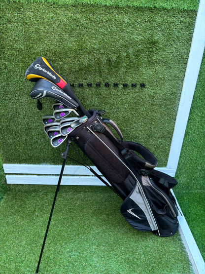 John Letters Graphite Irons, TaylorMade Driver, TaylorMade r7 Wood, EZROLL Putter & Nike Stand Bag