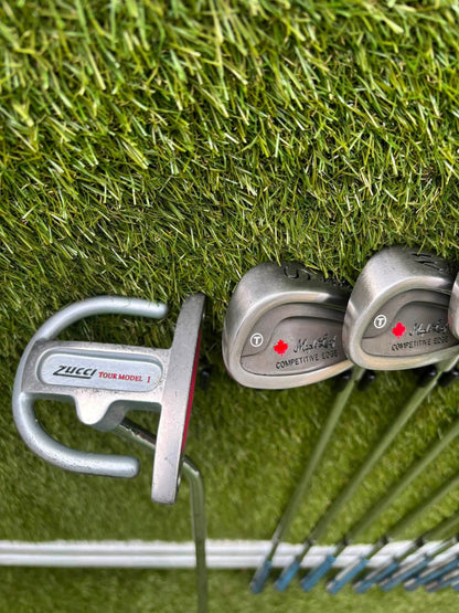 Maple Leaf Competitive Edge Irons + King Cobra Driver, 3 Wood, Zucci Putter & PowaKaddy Bag
