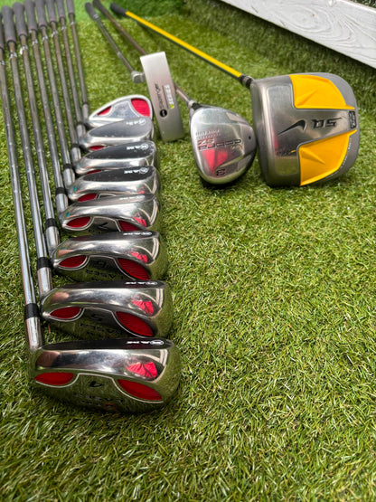 RAM Laser Hybrid Irons, Nike SQ Sumo² Driver, Cobra SZ Fairway Wood, Slazenger V Series Putter & Wilson Tour RX Stand Bag
