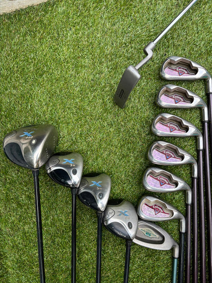 Ladies Golf Set – Callaway Big Bertha Irons, Callaway X Woods (Driver, 3, 5 & 7), HEXSERT HM-1 Putter & Cart Bag