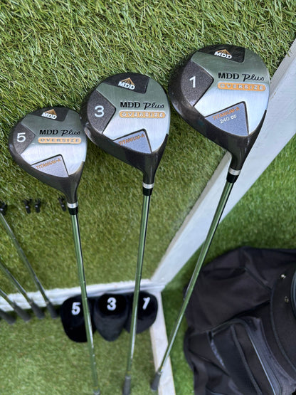 MDD Plus Full Golf Set 3–SW + Oversize Woods + New Proline Cart Bag