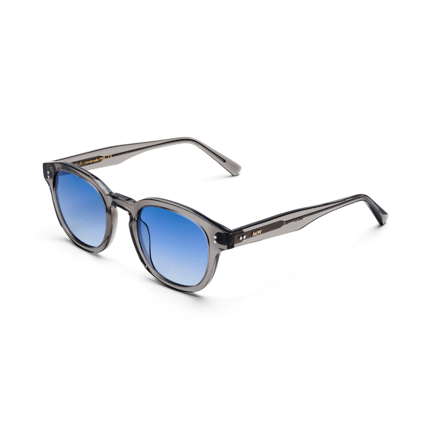 BILLE Grey Crystal Blue Sunglasses by Messy Weekend