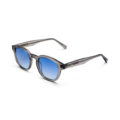 BILLE Grey Crystal Blue Sunglasses by Messy Weekend
