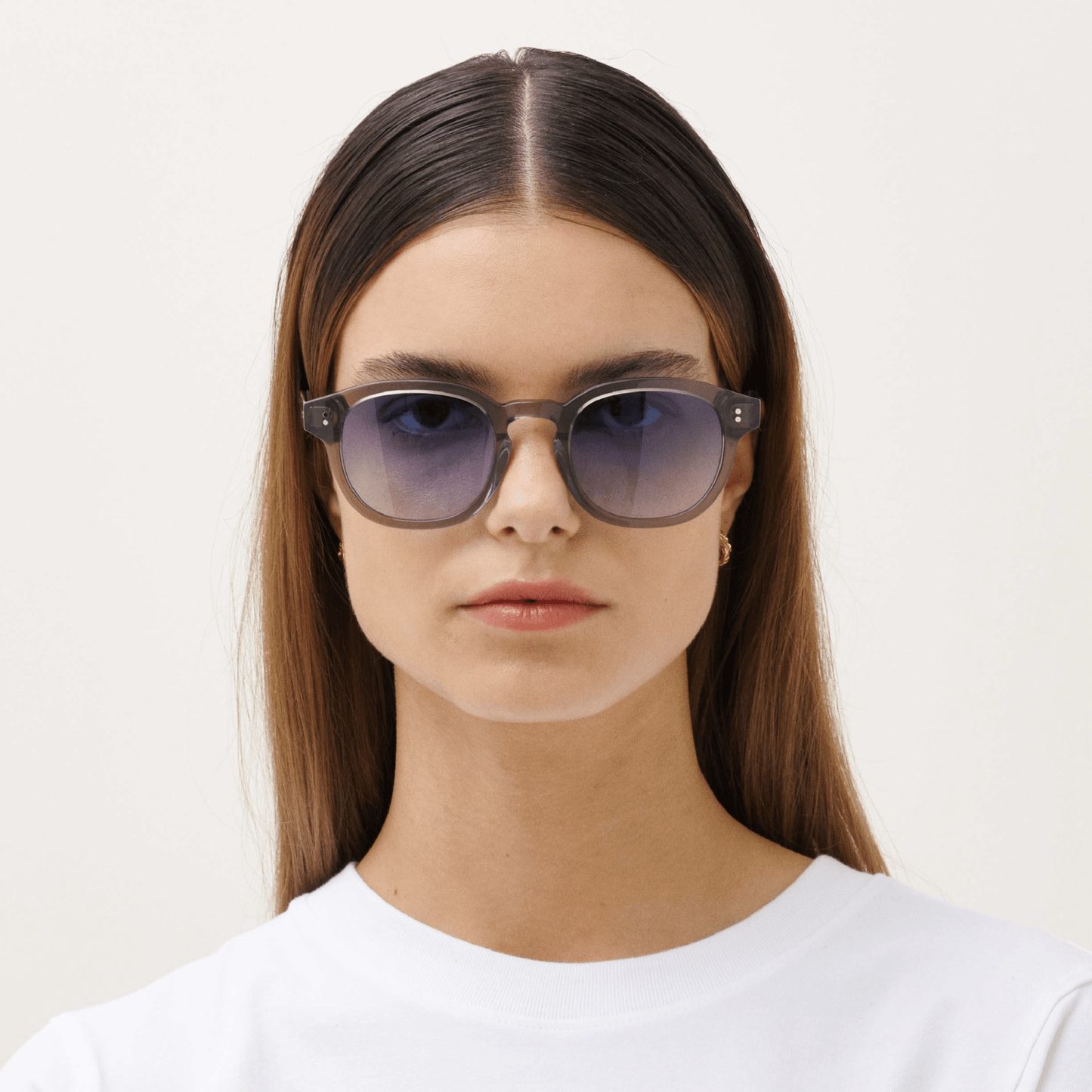 BILLE Grey Crystal Blue Sunglasses by Messy Weekend