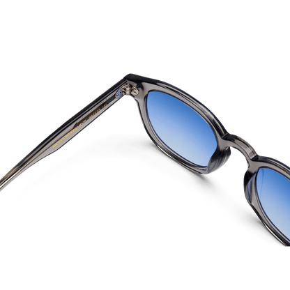 BILLE Grey Crystal Blue Sunglasses by Messy Weekend