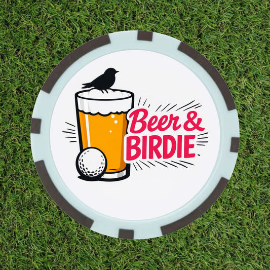Beer & Birdie – Premium Poker Chip Golf Ball Marker