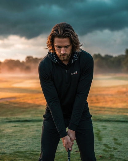 Men's Black Performance Golf Hoodie, Lightweight, 4-Way Stretch