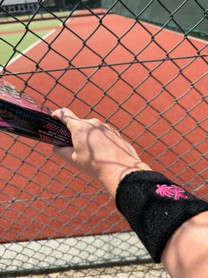 Unisex Black Court Wristbands for Padel & Tennis – 3 Inch Absorbent Blend