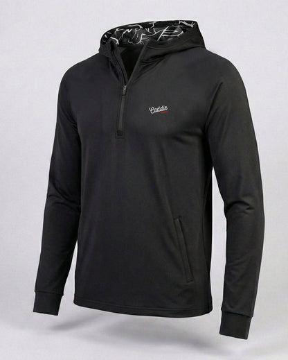 Men's Black Performance Golf Hoodie, Lightweight, 4-Way Stretch