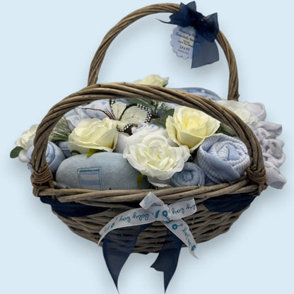 Blooming Baby Essentials Hamper – Blue | Luxury Baby Gift Basket