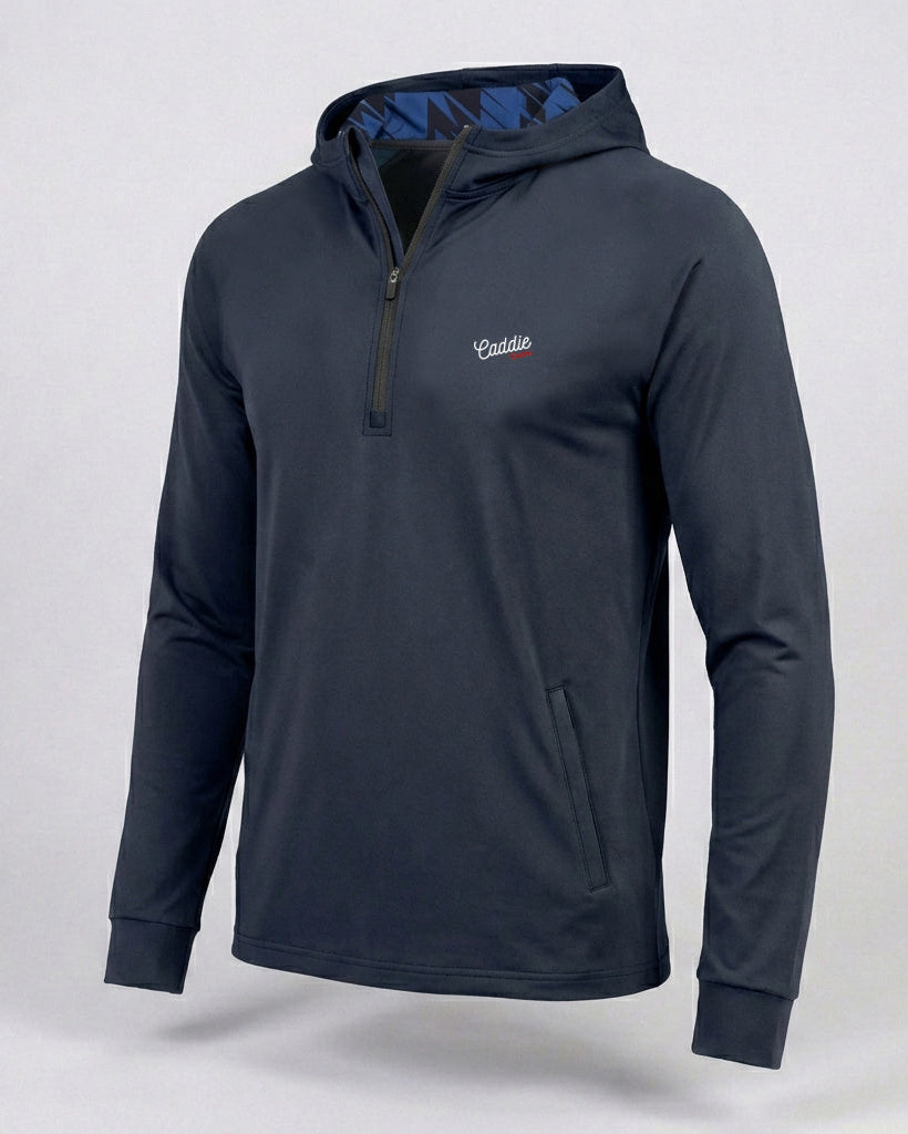 Men's Lightweight Stretch Golf Hoodie, Quarter Zip, Breathable