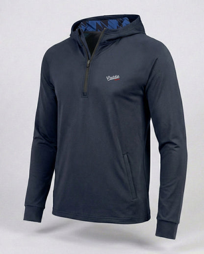 Men's Lightweight Stretch Golf Hoodie, Quarter Zip, Breathable