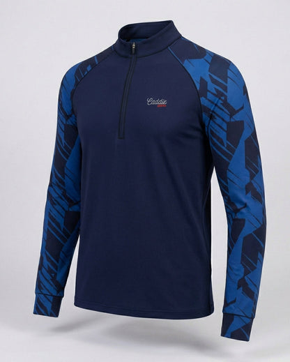 Men's Navy Golf 4-Way Stretch Performance Quarter Zip