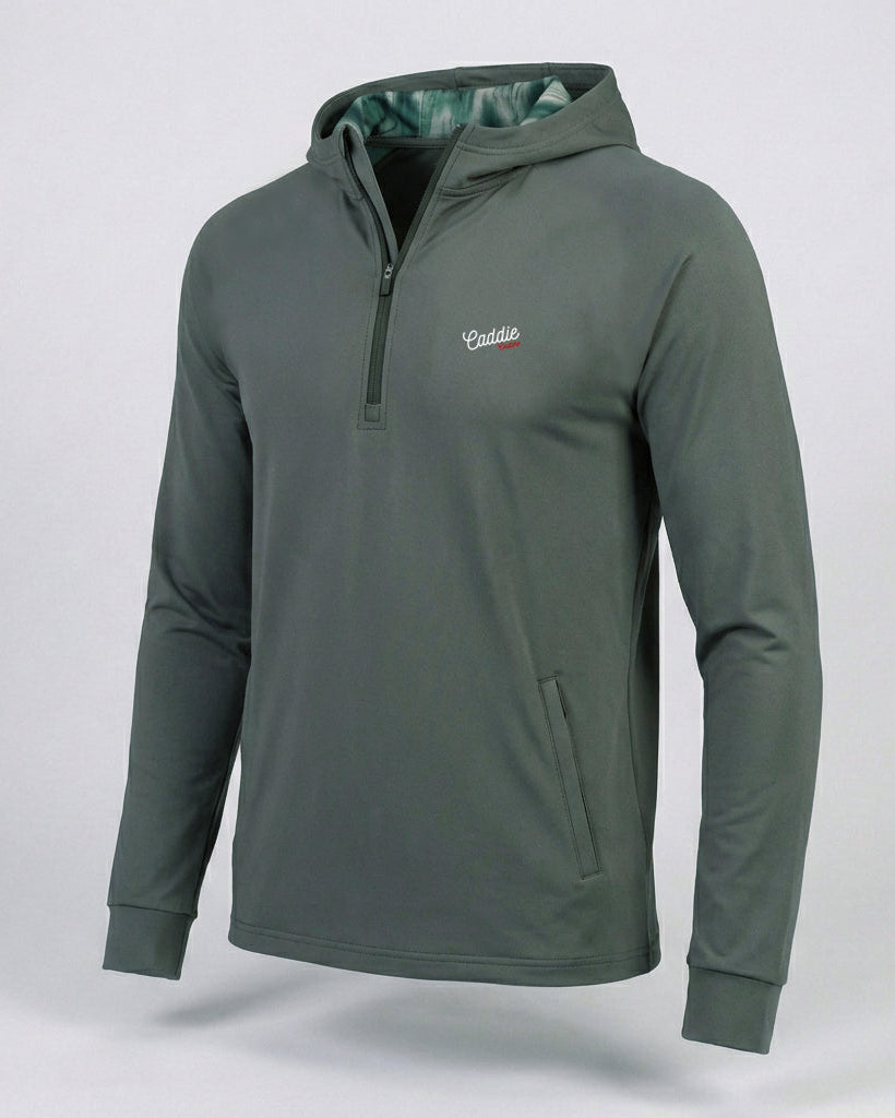 Men’s Stretch Camo Golf Hoodie – Lightweight Quarter Zip