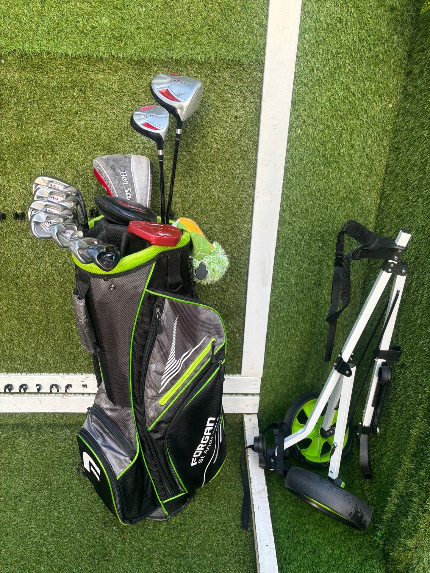 Ben Sayers M9 Full Graphite Golf Set + Forgan Bag + Matching Trolley