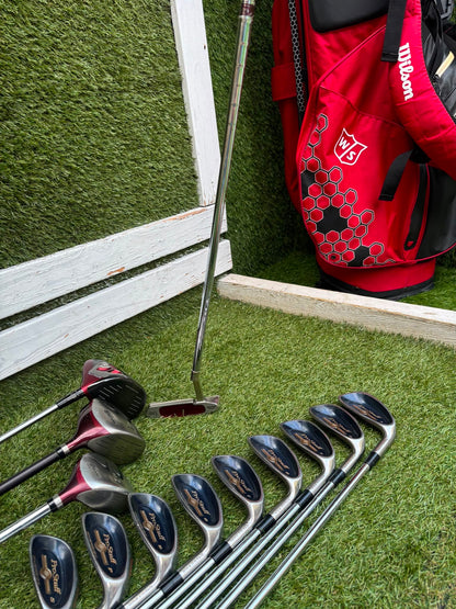 Wilson ProStaff Oversize Irons, Wilson Staff D300 Driver, Wilson Deep Red Woods & Wilson Stand Bag