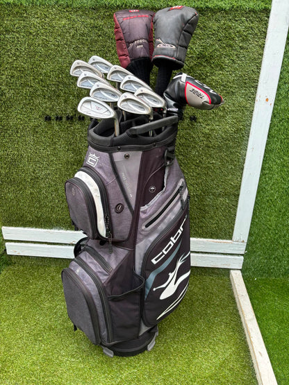 Wilson FatShaft Irons, Wilson Deep Red Driver, Wilson Deep Red 1 Wood, Benross MDX Tribe Putter & Cobra Cart Bag