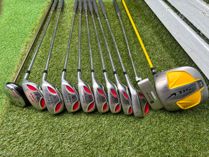 RAM Laser Hybrid Irons, Nike SQ Sumo² Driver, Cobra SZ Fairway Wood, Slazenger V Series Putter & Wilson Tour RX Stand Bag