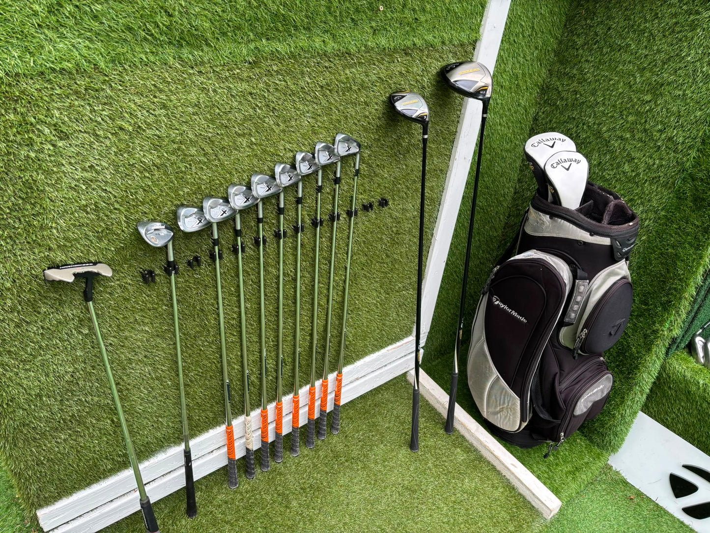 Callaway X Forged Irons, Callaway Warbird Woods, Cleveland CG16 Wedge & TaylorMade Cart Bag