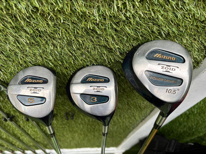 Maxfli Revolution Irons 3-PW + Mizuno Zoid Woods + Sun Mountain Cart Bag