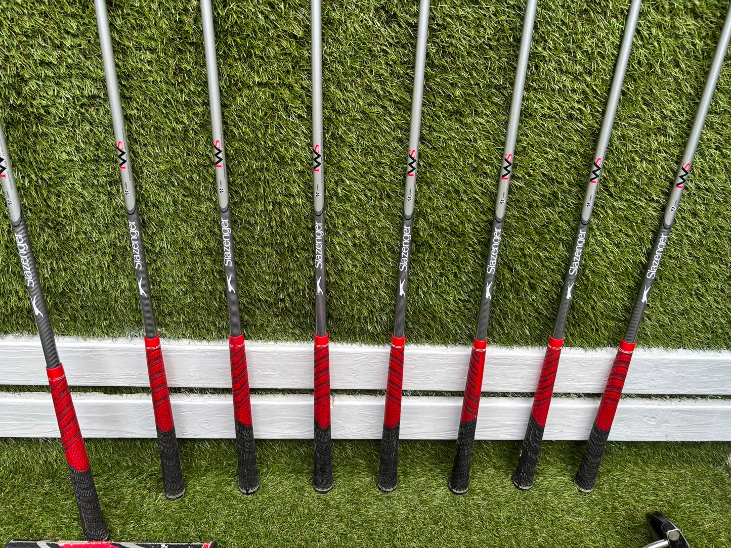 Slazenger Iron-Woods, Nike Driver, Wilson Fairway Wood, Voodoo Daddy Putter & Stand Bag