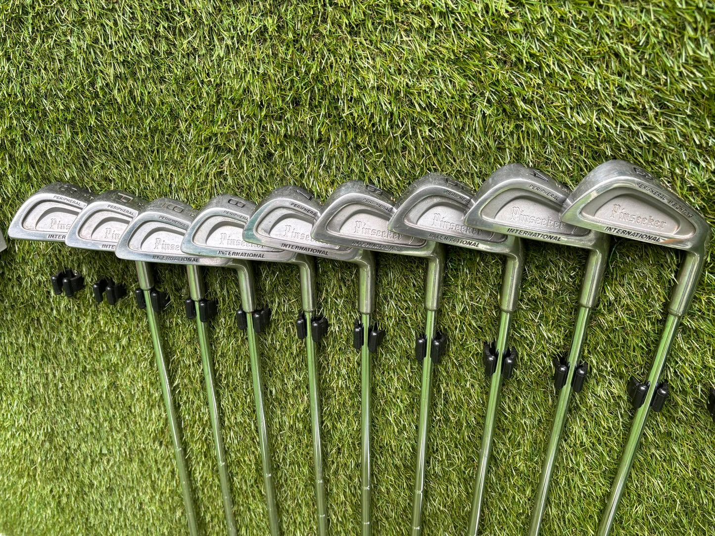 Pinseeker 3–SW Full Golf Set + John Letters Driver, MD Golf 3 Wood & Slazenger Putter