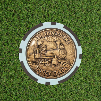 All aboard the “Birdie and Bogey” Train. Both chips included.