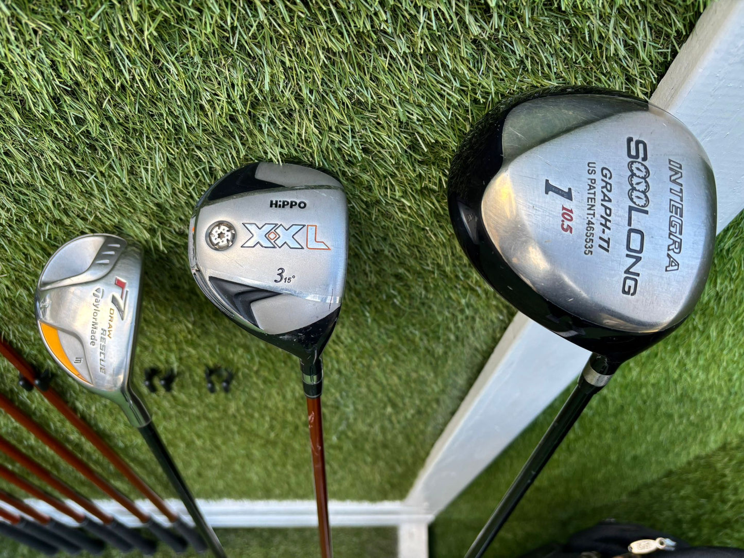 Hippo XXL Iron Set + TaylorMade r7 Rescue Hybrid + Integra Driver + Izzo Stand Bag