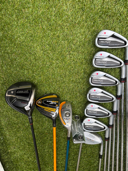 Benross Delta X Irons, Delta Driver, Adams Idea Pro Hybrid, Mizuno M-Craft IV, Vokey SM6 & Greg Norman Cart Bag