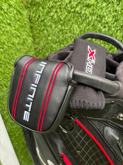 New Wilson Staff D7 Irons, Titleist Driver, Callaway Wood & Hybrid, New Wilson Infinite Putter Titleist Waterproof Cart Bag
