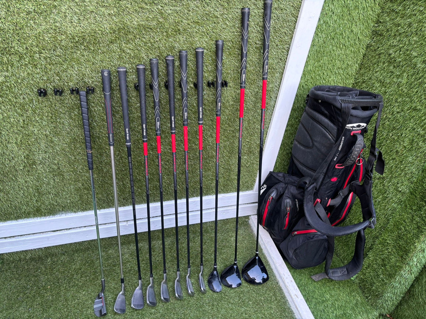 🔥 Wilson 1200 Plus Irons (5–SW) + Driver / 3 Wood / Hybrid + Cleveland Wedge + Waterproof Sun Mountain Bag