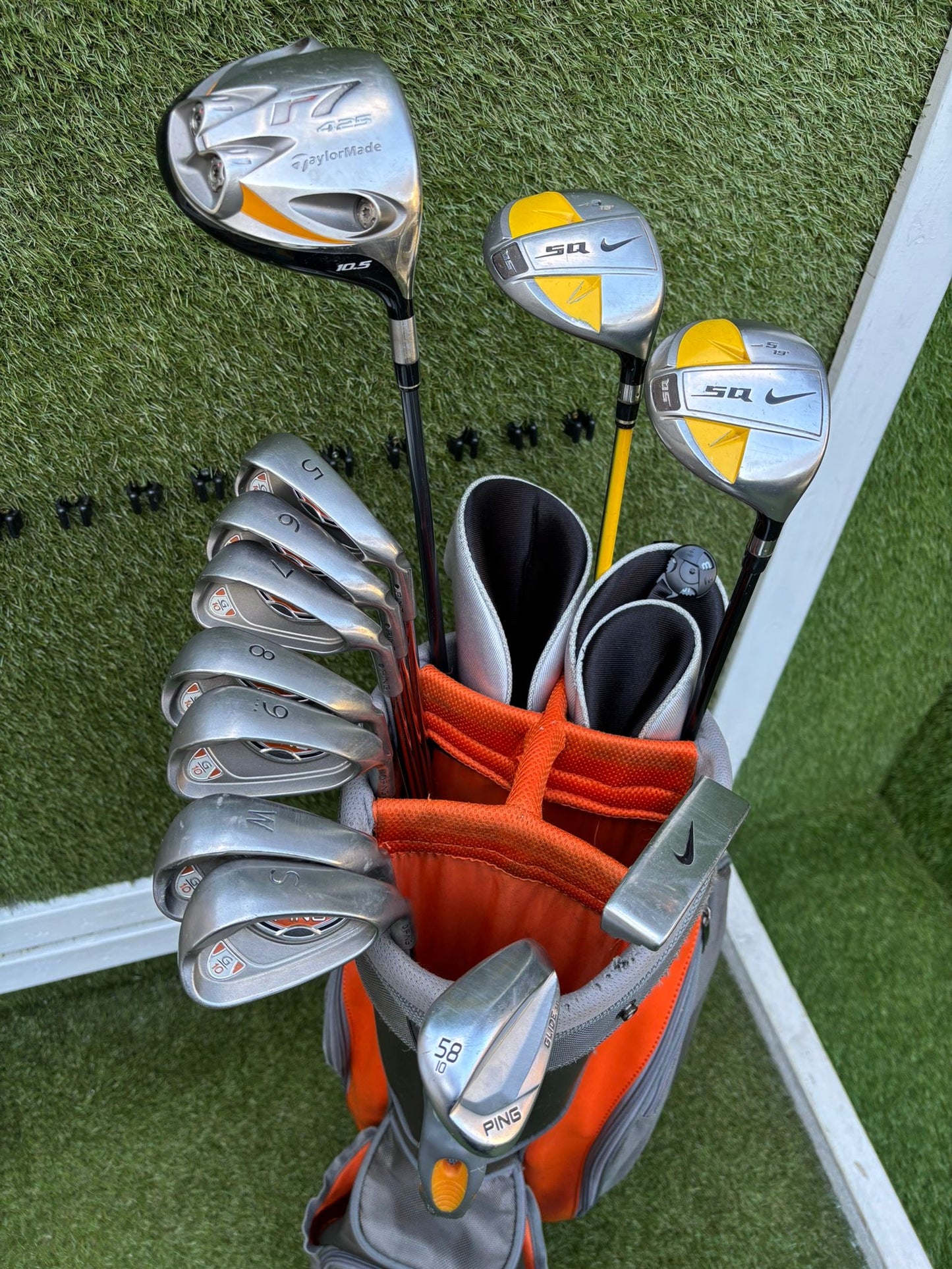 Ping G10 Irons Set + TaylorMade r7 Driver + Nike SQ Woods + Ping Glide Wedge + Cobra Stand Bag