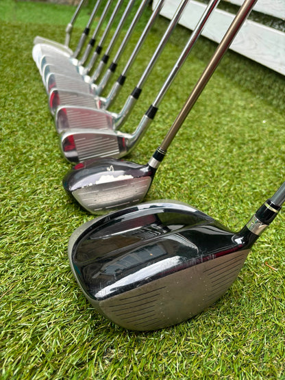 RAM Laser Hybrid Irons, Nike SQ Sumo² Driver, Cobra SZ Fairway Wood, Slazenger V Series Putter & Wilson Tour RX Stand Bag