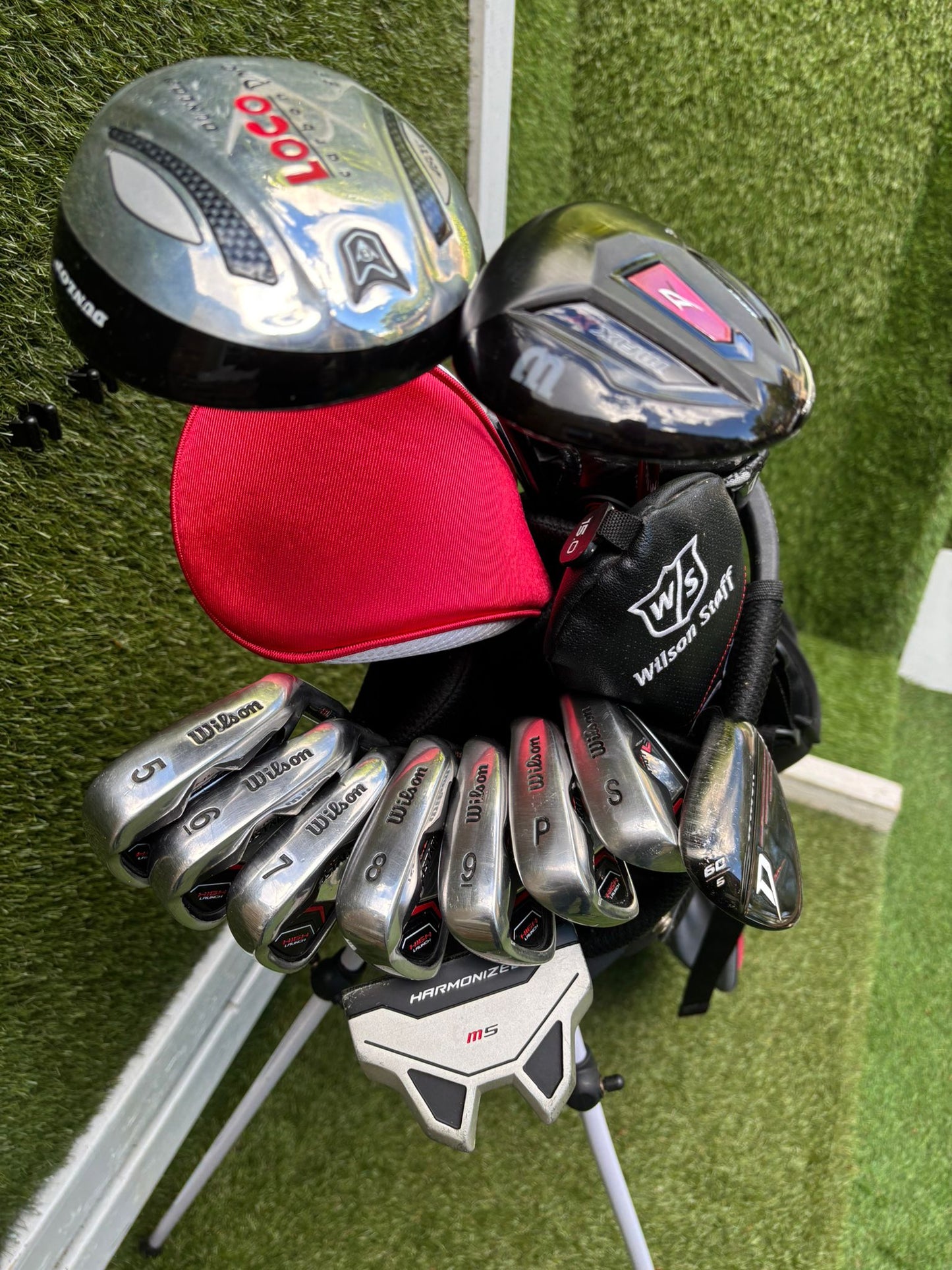 Wilson ProStaff HL Graphite Golf Set + Deep Red Woods & Wilson Deep Red Stand Bag