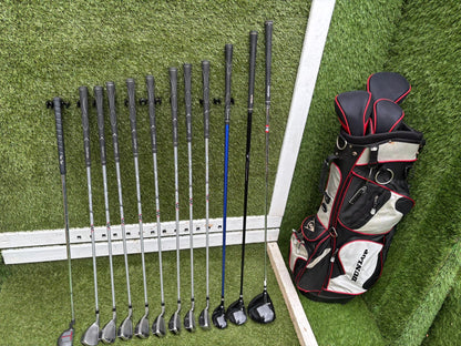 Slazenger Big Ezee Iron-Wood Golf Set V300 Driver Hybrid Stand Bag Free P&P