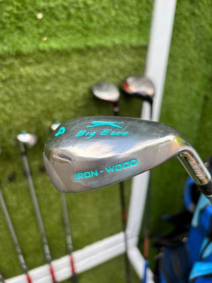 Slazenger Iron-Woods, Nike Driver, Wilson Fairway Wood, Voodoo Daddy Putter & Stand Bag