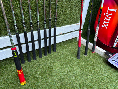 Nike Slingshot 4D Irons, Nike Driver, Cobra 4 Wood, Nike VR_S Hybrid, Odyssey Putter, New Lynx Waterproof Cart Bag