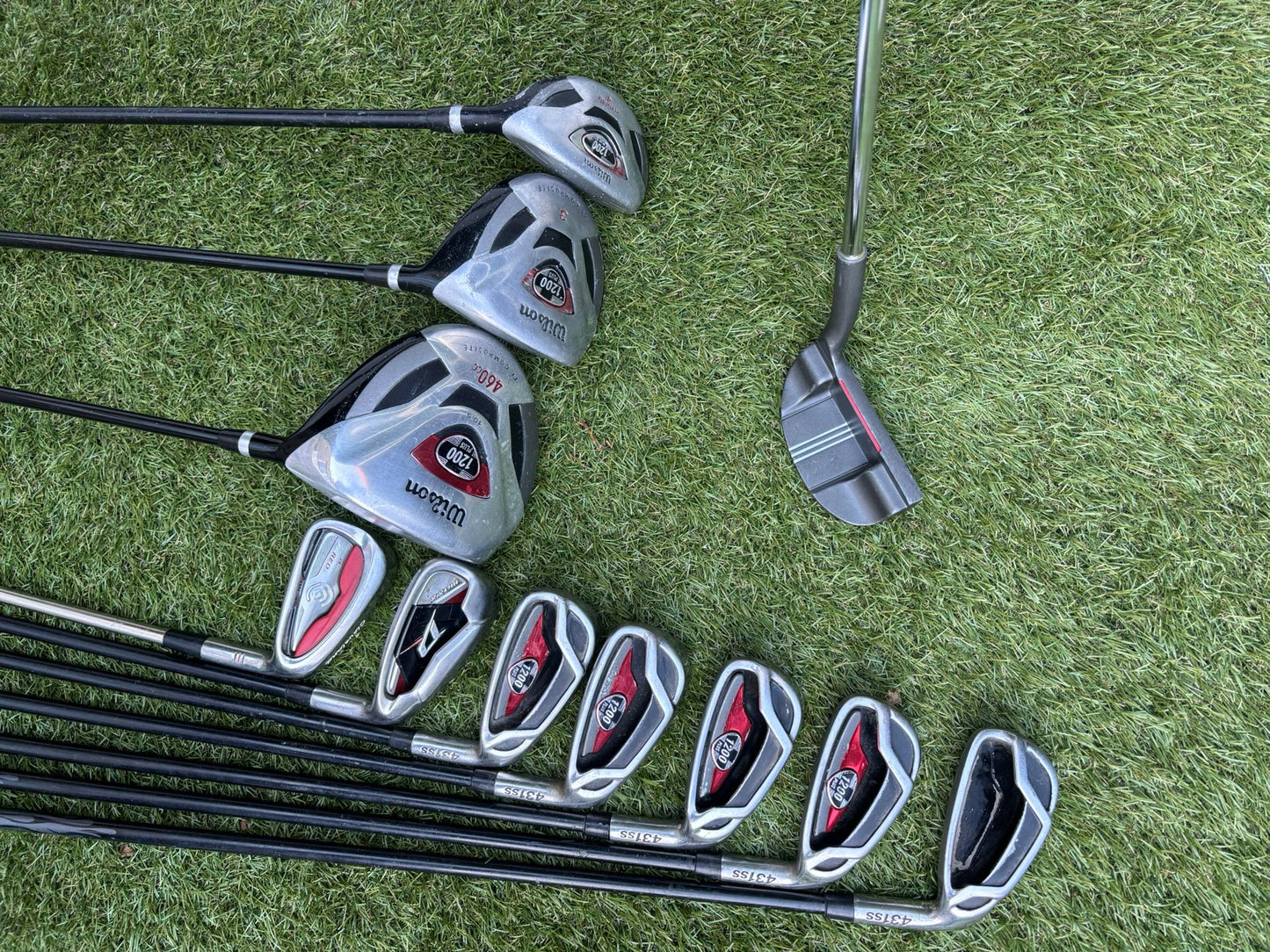 🔥 Wilson 1200 Plus Irons (5–SW) + Driver / 3 Wood / Hybrid + Cleveland Wedge + Waterproof Sun Mountain Bag
